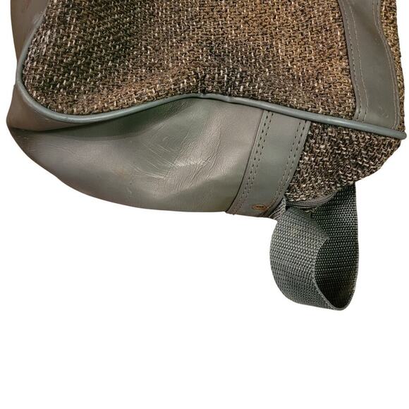 Vintage Oscar De La Renta Luggage Carry On Gray Tweed Tapestry 80s Overnight - Picture 14 of 14